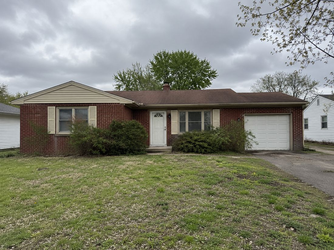 A single-level brick ranch home